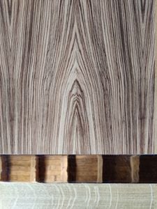 Table basse - Acier chromé, plateau chêne et zébrano - L'atelier du verger/N.Mauclert/Koste design